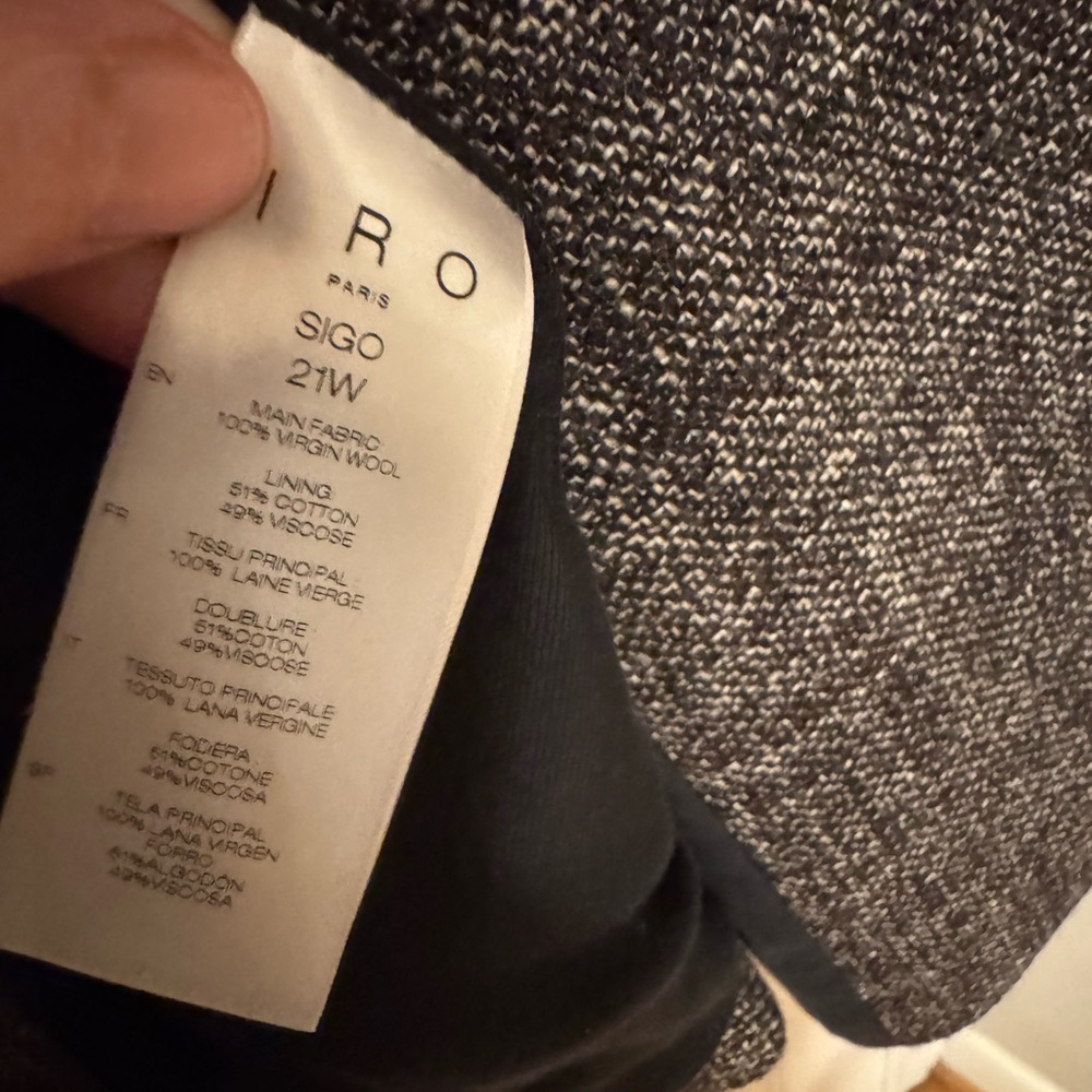 IRO double breasted 100% wool tweed pattern blazer 34 oversized - Picture 6 of 6